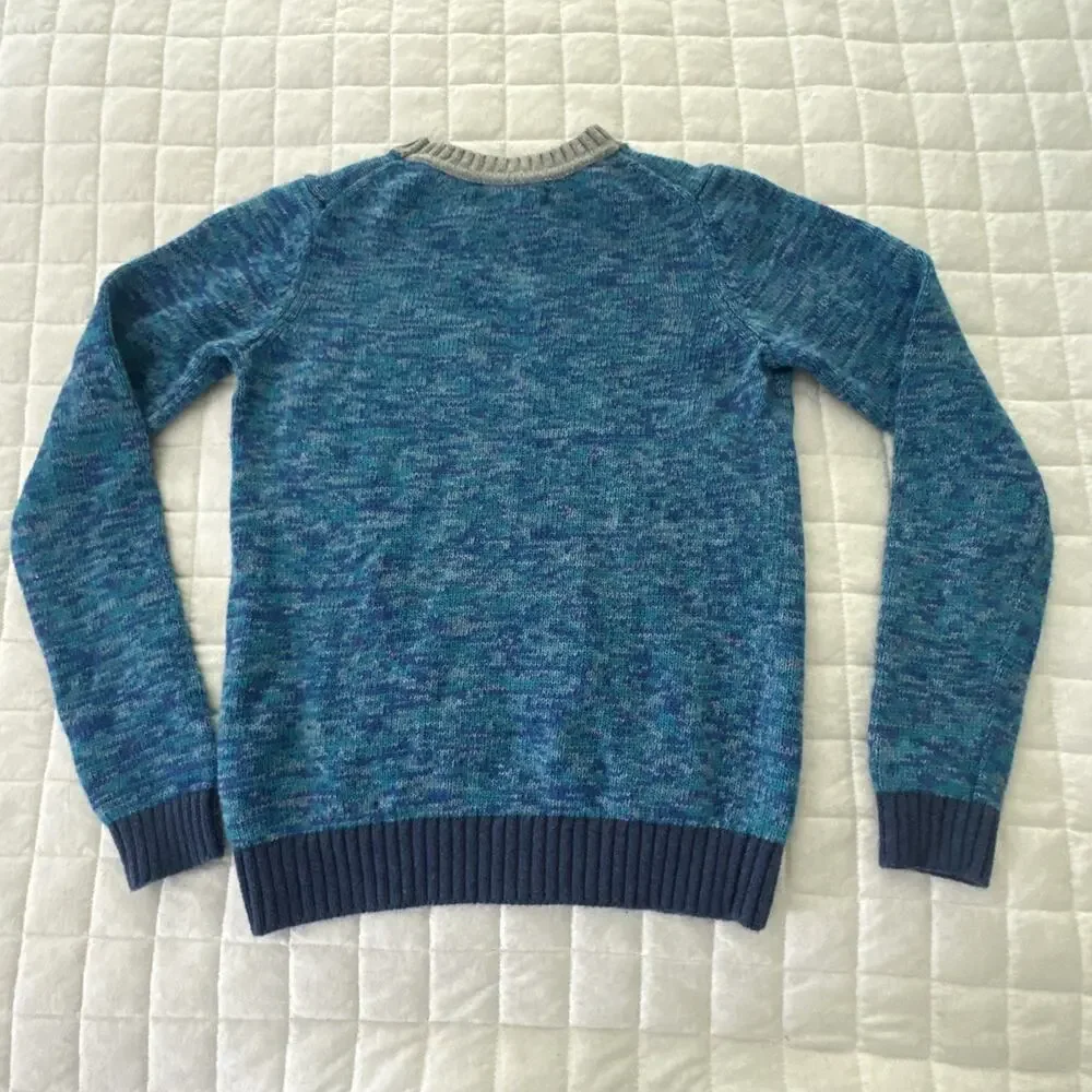 Mini Boden Sweater Kids 13-14Y Blue Turquoise Twist Crewneck Wool Alpaca Blend